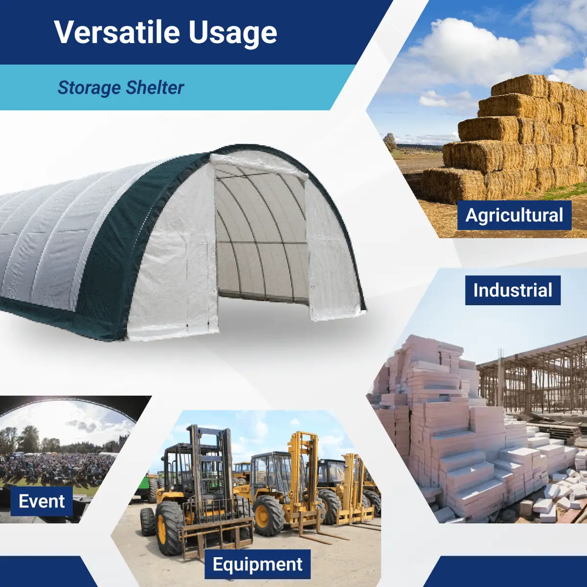 W30'xL85'xH15' Single Truss Arch Storage Shelter by Chery Industrial