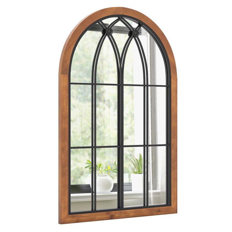 Arched Window Finished Mirror with Back Board-Natural by DirectDeals