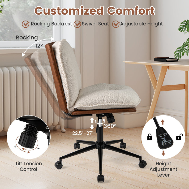 Armless Home Office Chair with Rocking Backrest by DirectDeals