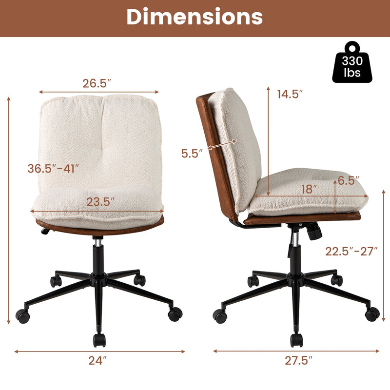 Armless Home Office Chair with Rocking Backrest by DirectDeals