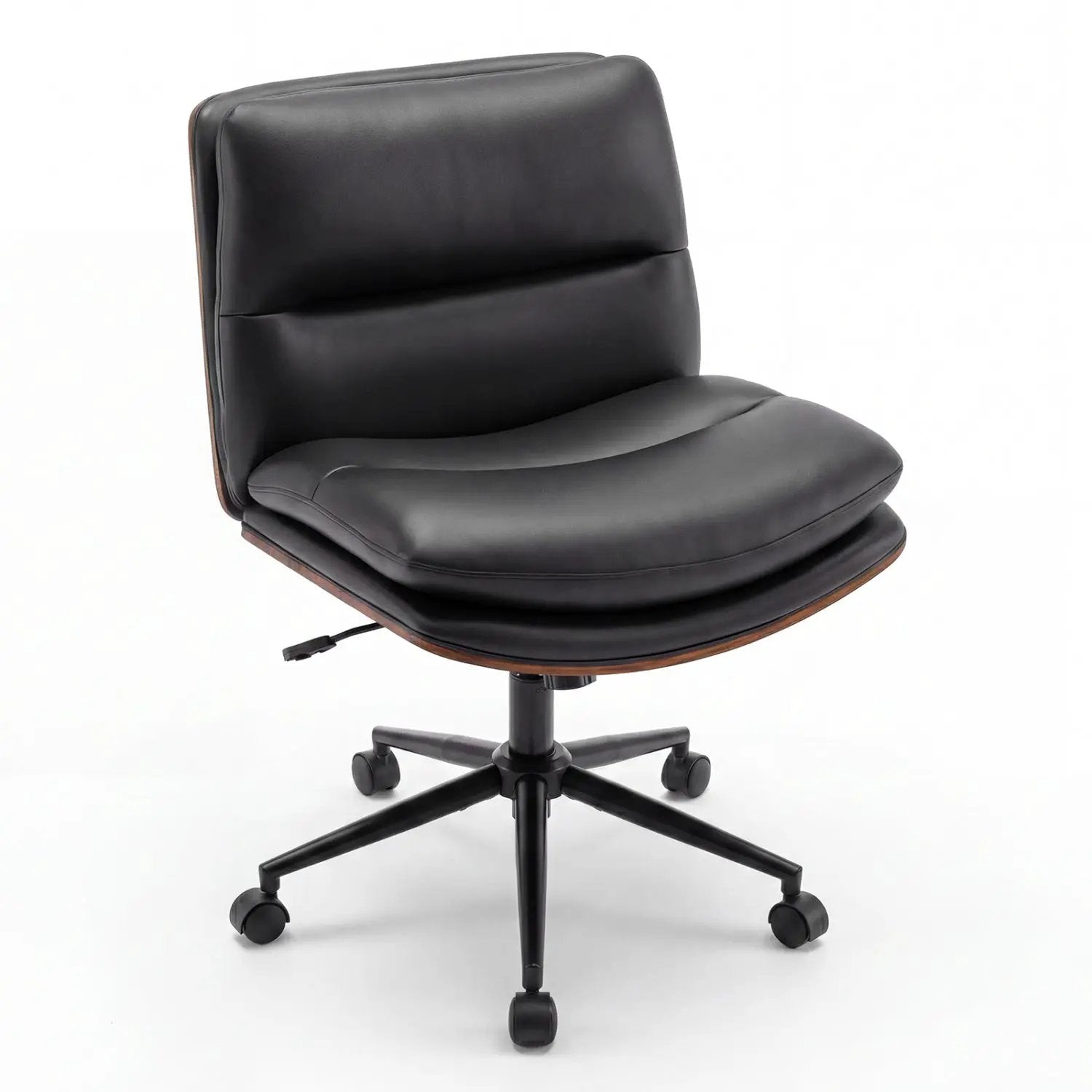 Armless Office Chair with Curved Backrest and Padded Seat by DirectDeals