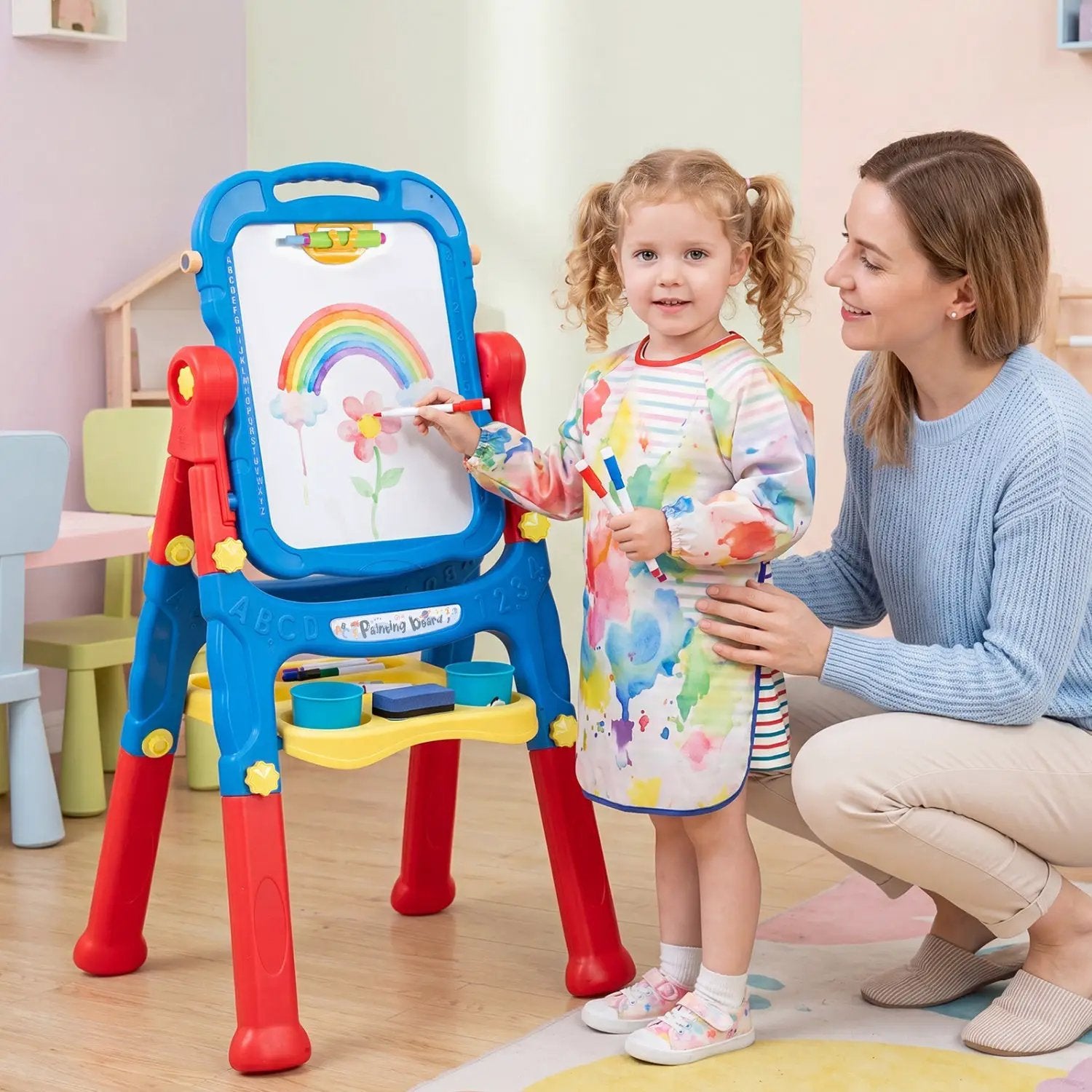 Kids Art Easel with Adjustable Height & 22 Accessories by DirectDeals