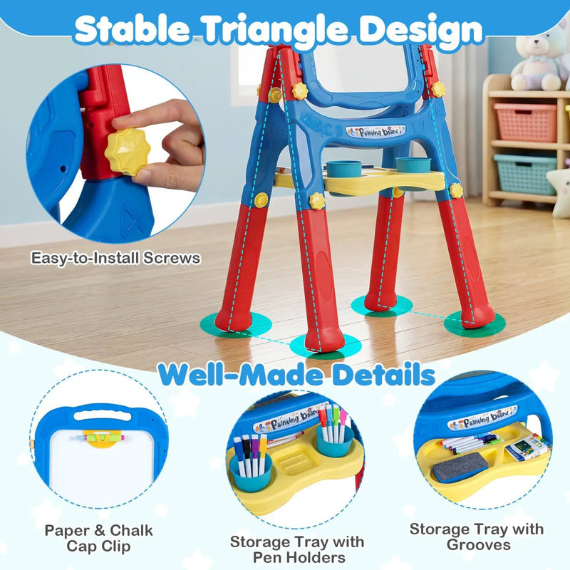 Kids Art Easel with Adjustable Height & 22 Accessories by DirectDeals