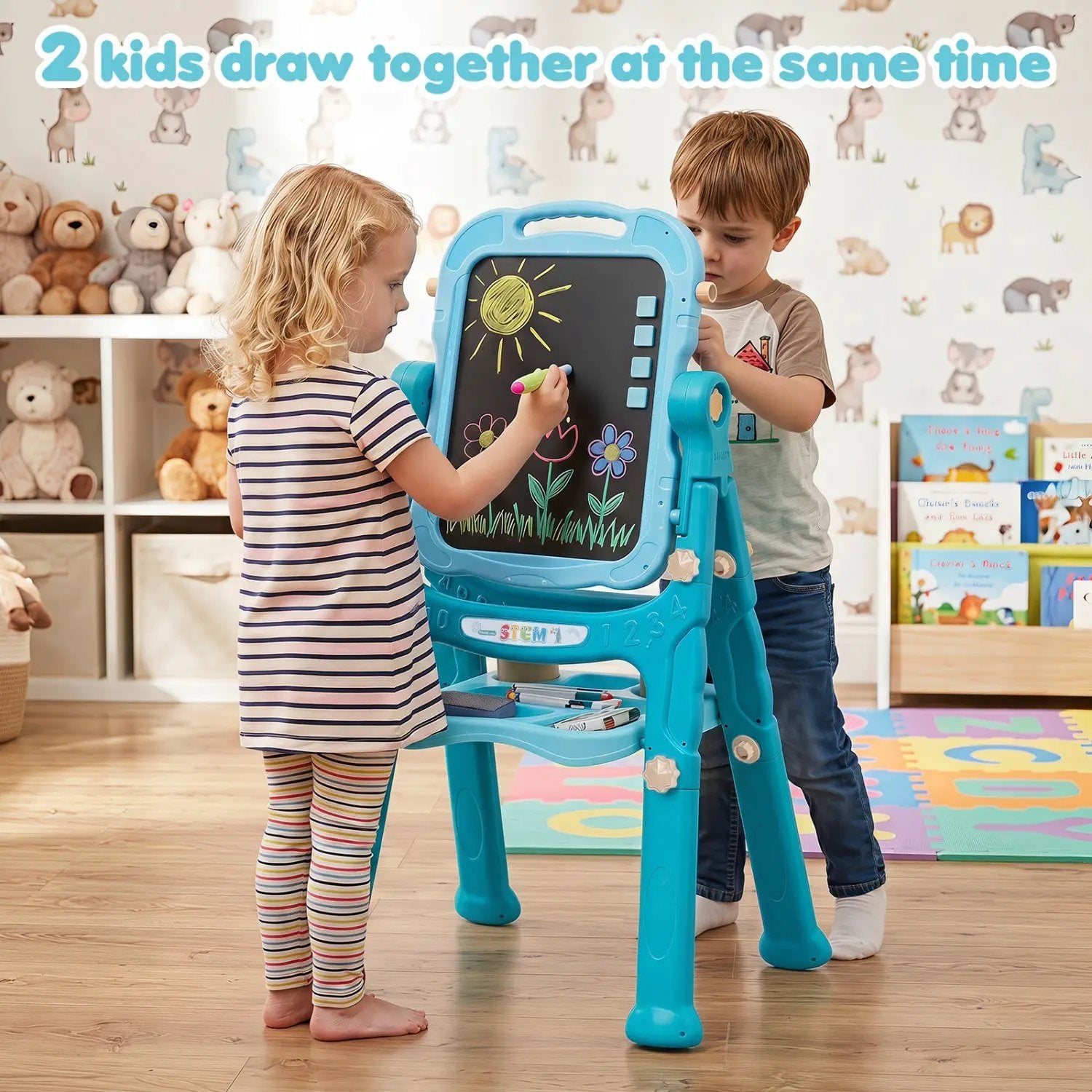 Kids Art Easel with Adjustable Height & 22 Accessories by DirectDeals