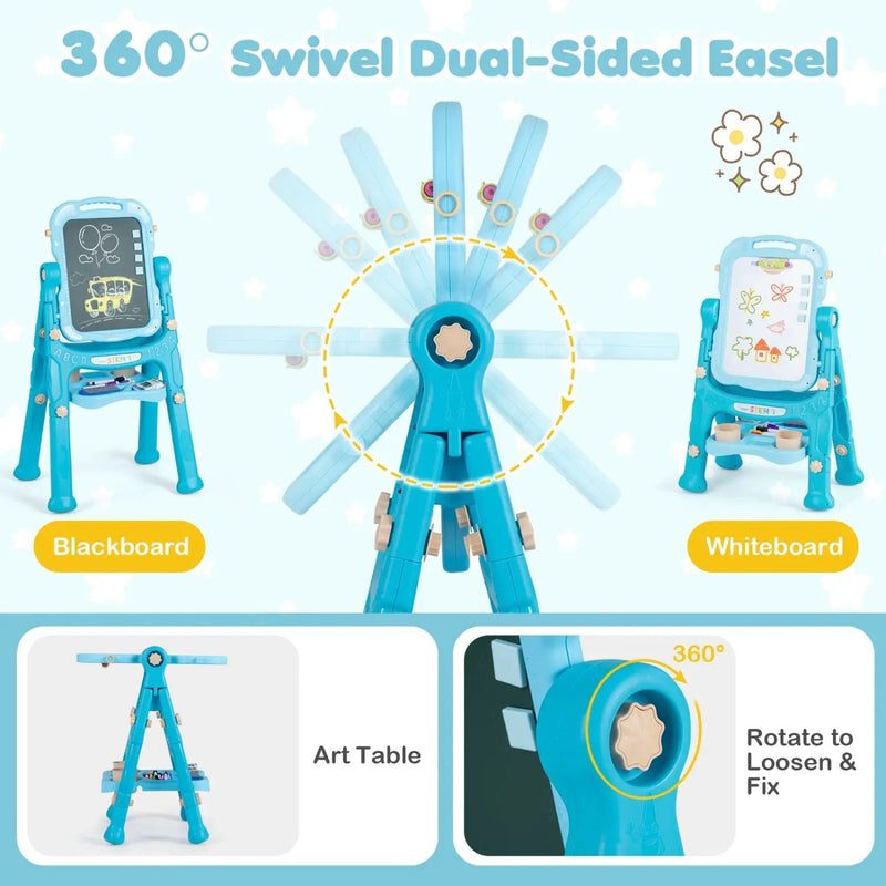 Kids Art Easel with Adjustable Height & 22 Accessories by DirectDeals