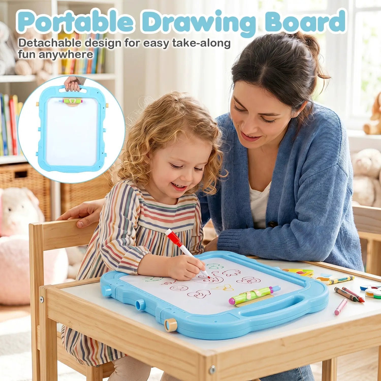 Kids Art Easel with Adjustable Height & 22 Accessories by DirectDeals