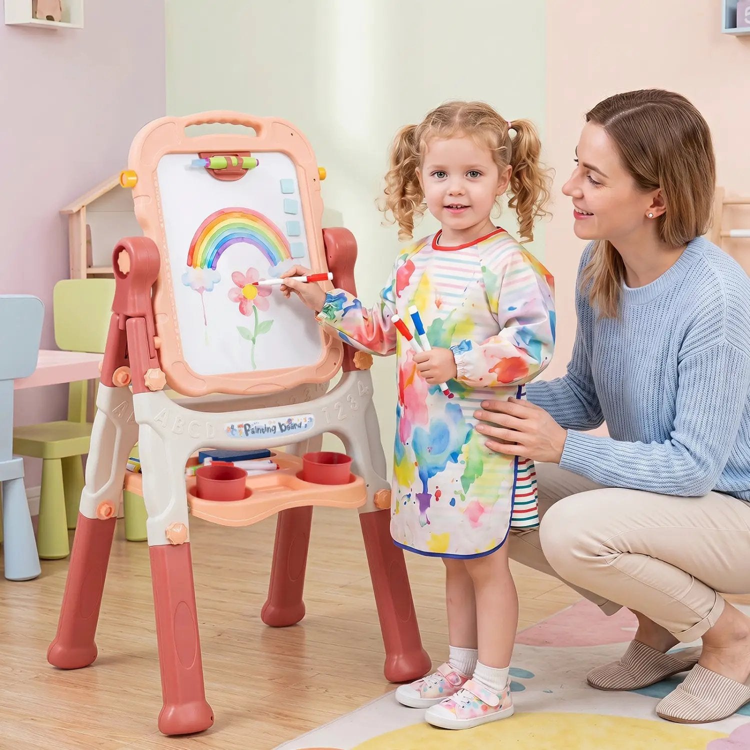 Kids Art Easel with Adjustable Height & 22 Accessories by DirectDeals