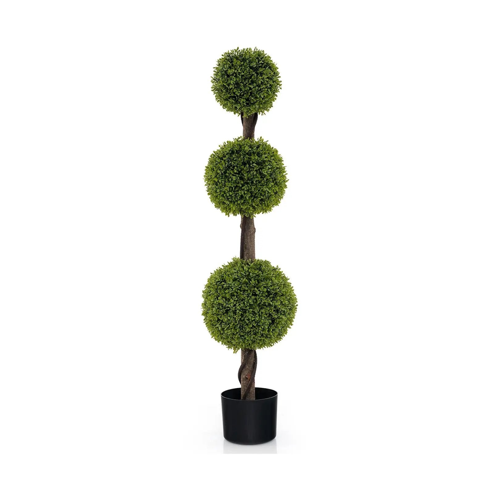 4 FT Artificial Ball Shape Bush Tree with Lush PE leaves and Trunk by DirectDeals
