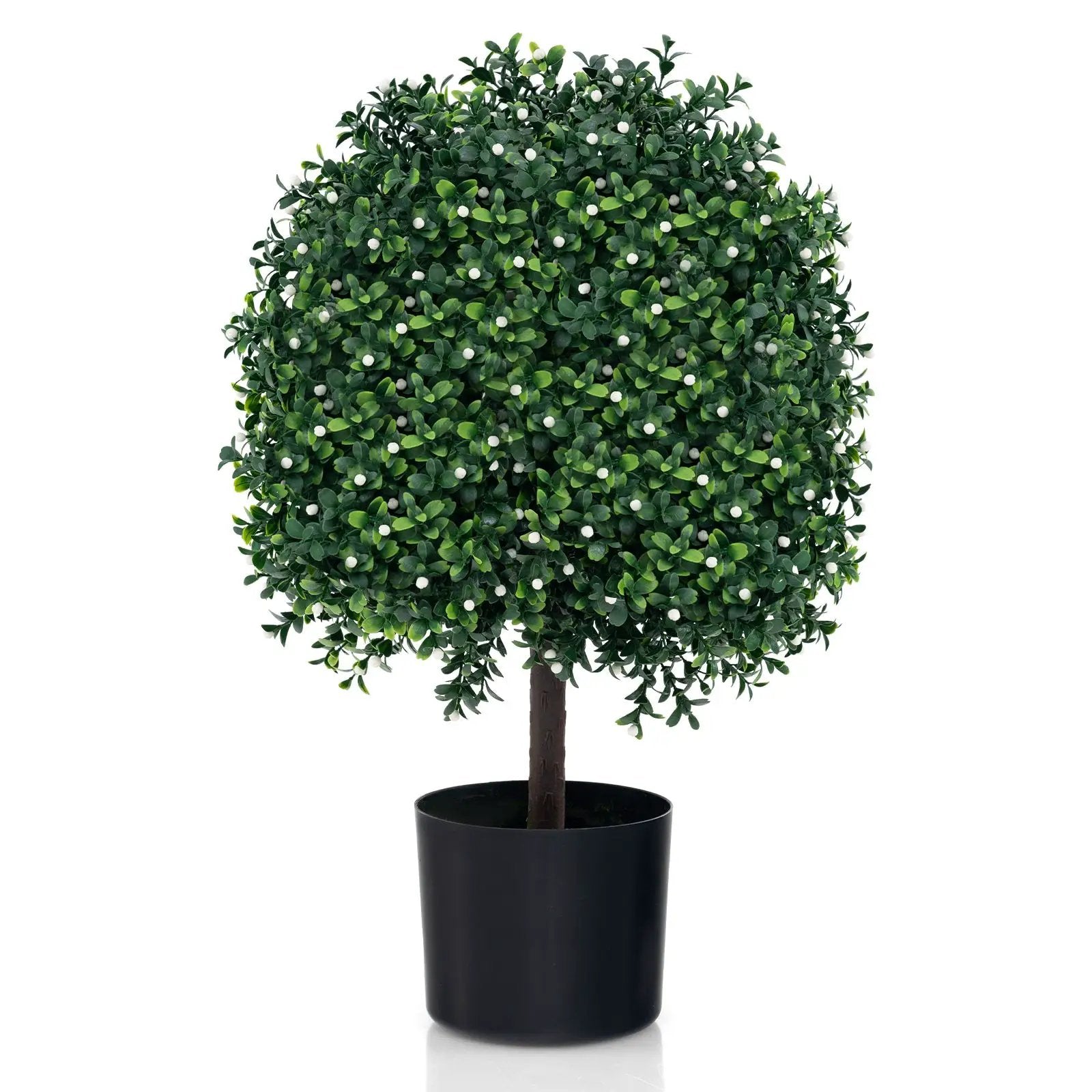 Artificial Boxwood Topiary Ball Tree Faux Bushes Ball Plants with UV Rated Leaves by DirectDeals