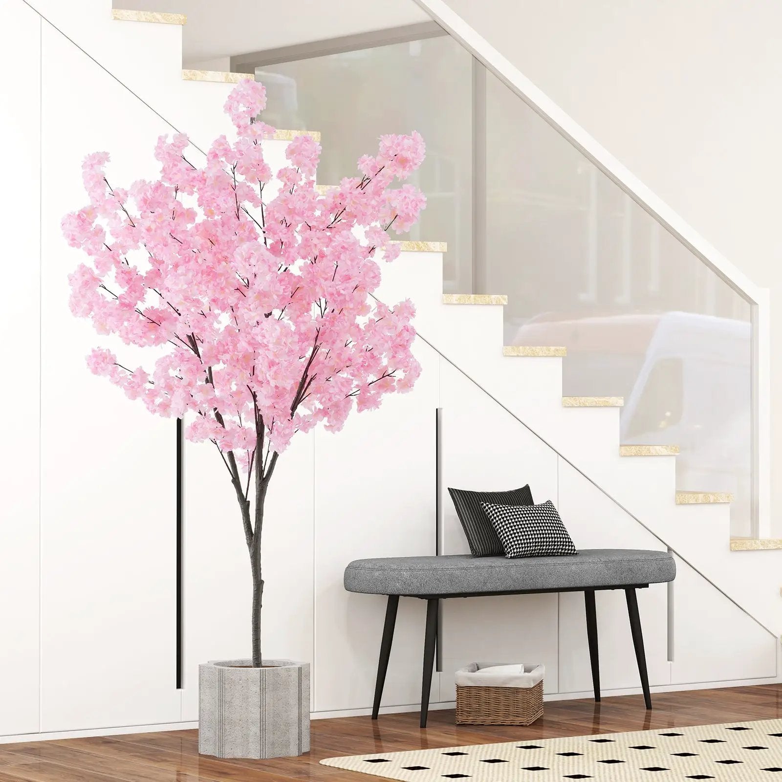 6.5 FT Tall Artificial Cherry Blossom Tree with 900 Pink Flowers by DirectDeals