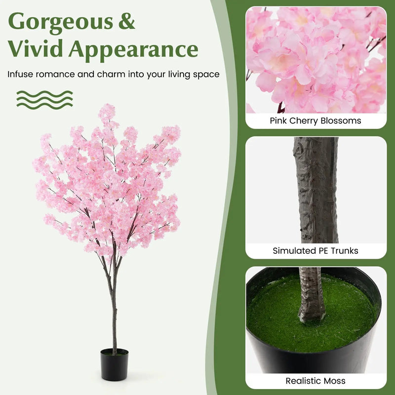 6.5 FT Tall Artificial Cherry Blossom Tree with 900 Pink Flowers by DirectDeals