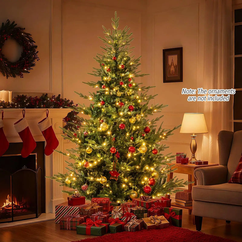 Artificial Christmas Tree with Branch Tips and Warm White LED Lights by DirectDeals