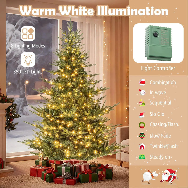 Artificial Christmas Tree with Branch Tips and Warm White LED Lights by DirectDeals