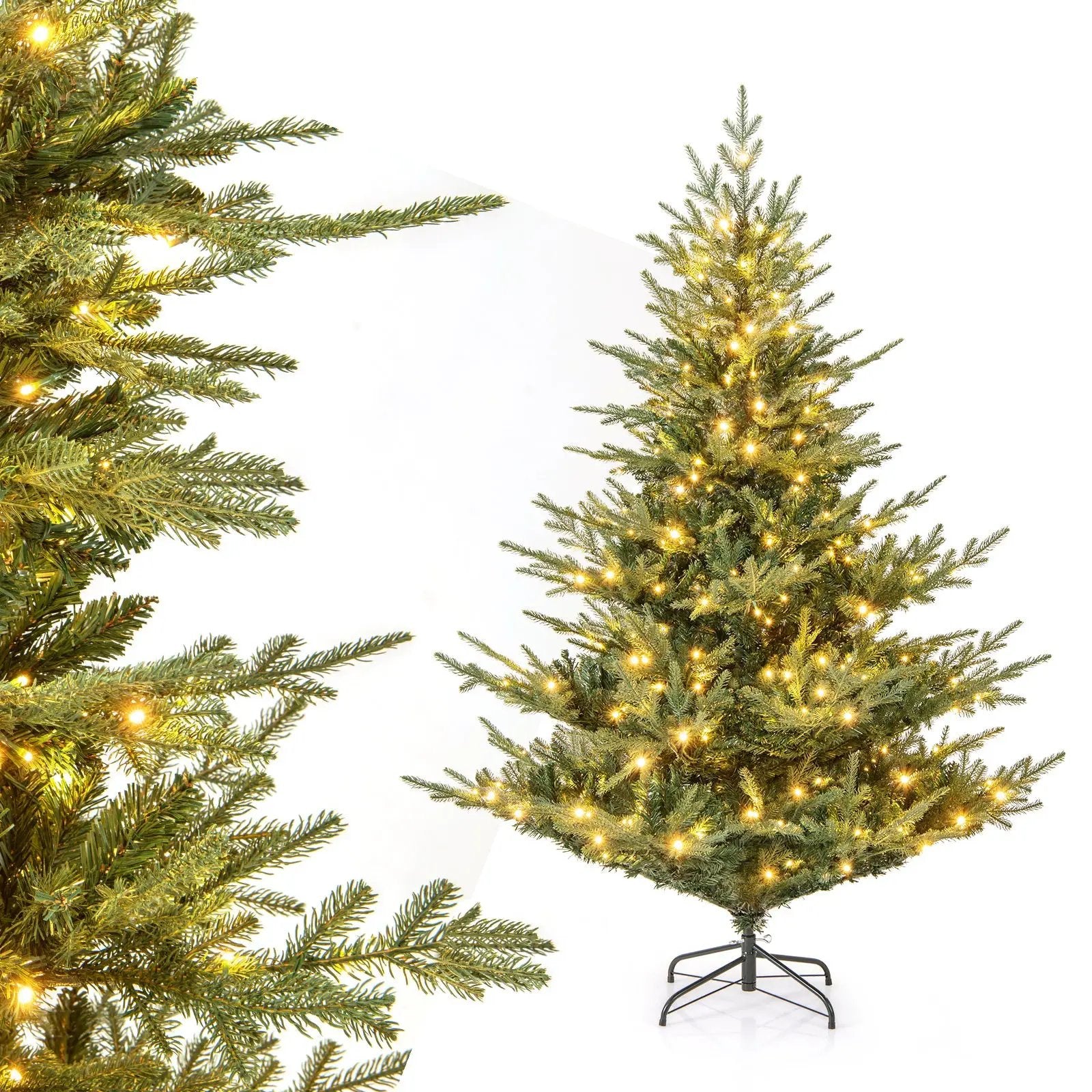 Artificial Christmas Tree with Branch Tips and Warm White LED Lights by DirectDeals