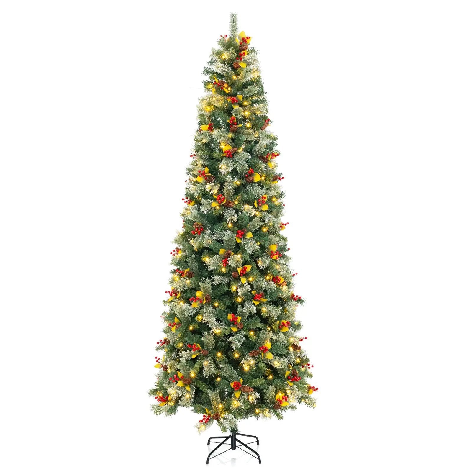 5/7.5/9 FT Pre-Lit Artificial Christmas Tree with 453/1096/1416 PVC and Pine Needles by DirectDeals
