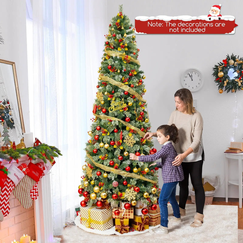 5/7.5/9 FT Pre-Lit Artificial Christmas Tree with 453/1096/1416 PVC and Pine Needles by DirectDeals