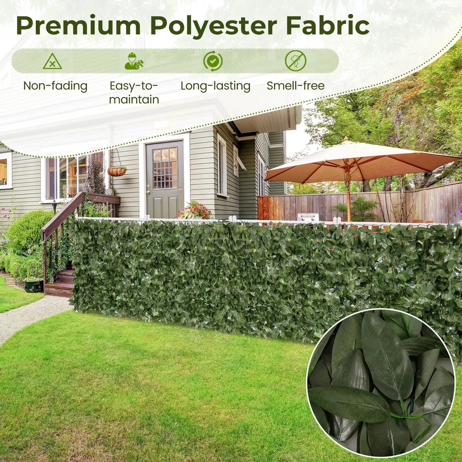 Artificial Lily Leaf Privacy Fence for Garden Yard Balcony Deck by DirectDeals