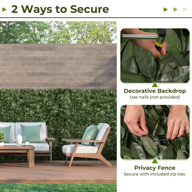 Artificial Lily Leaf Privacy Fence for Garden Yard Balcony Deck by DirectDeals
