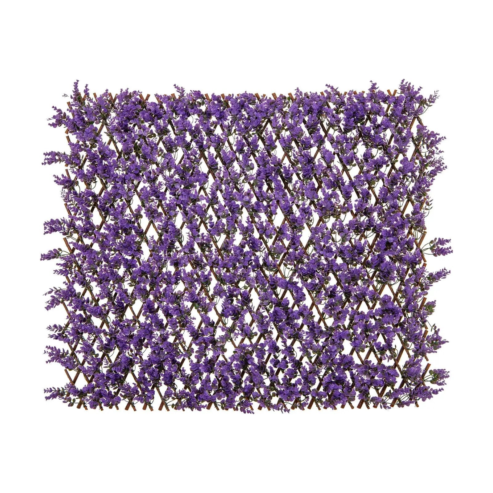 Decorative Faux Purple Eucalyptus Fencing Panel with Real Willow Frame for Balcony Patio by DirectDeals