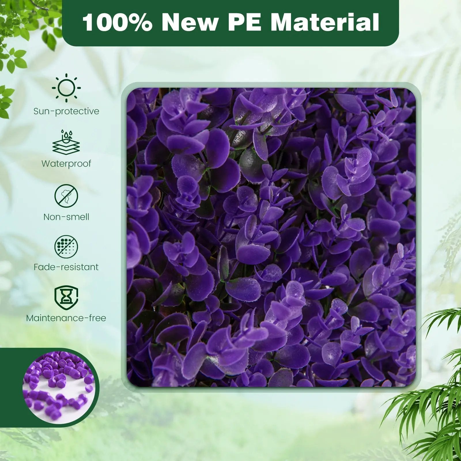 Decorative Faux Purple Eucalyptus Fencing Panel with Real Willow Frame for Balcony Patio by DirectDeals