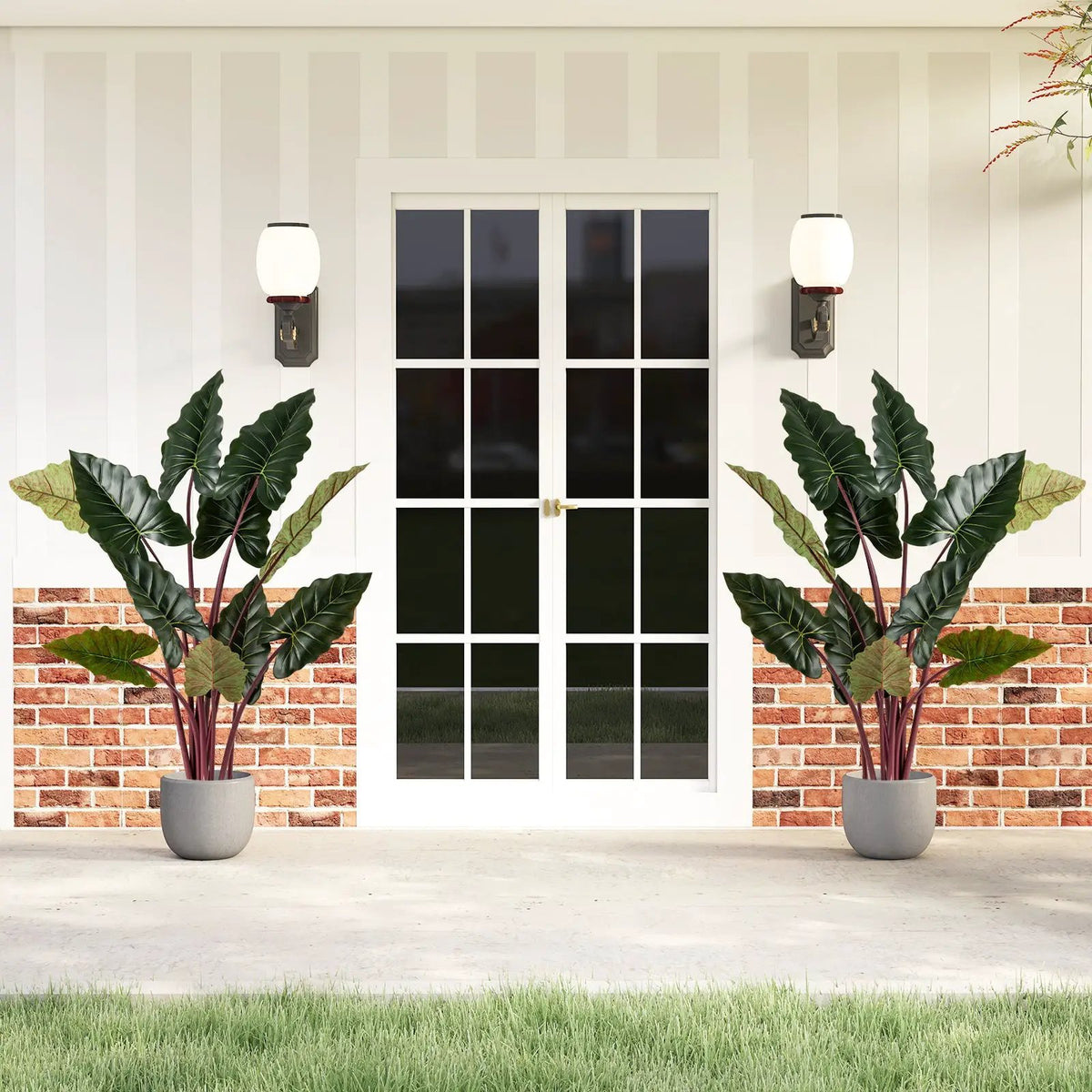 Artificial Rainbow Taro Tree 63" Tall with 11 Faux Leaves, photo 10 of 16