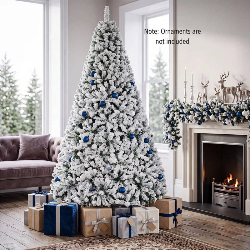 Snow-Flocked Artificial Christmas Tree 9 ft with Metal Stand by DirectDeals