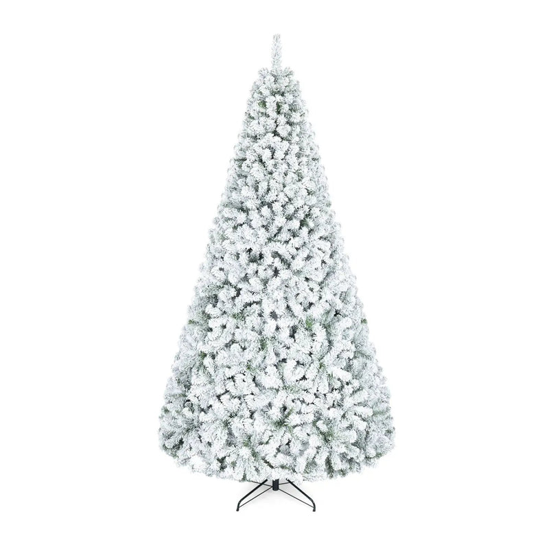 Snow-Flocked Artificial Christmas Tree 9 ft with Metal Stand by DirectDeals