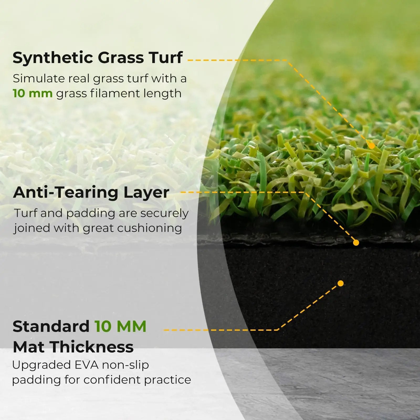 5 x 3 ft Artificial Turf Grass Practice Mat for Indoors and Outdoors by DirectDeals