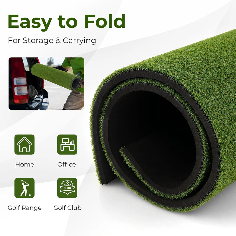 Artificial Turf Mat for Indoor and Outdoor Golf Practice Includes 2 Rubber Tees and 2 Alignment Sticks by DirectDeals