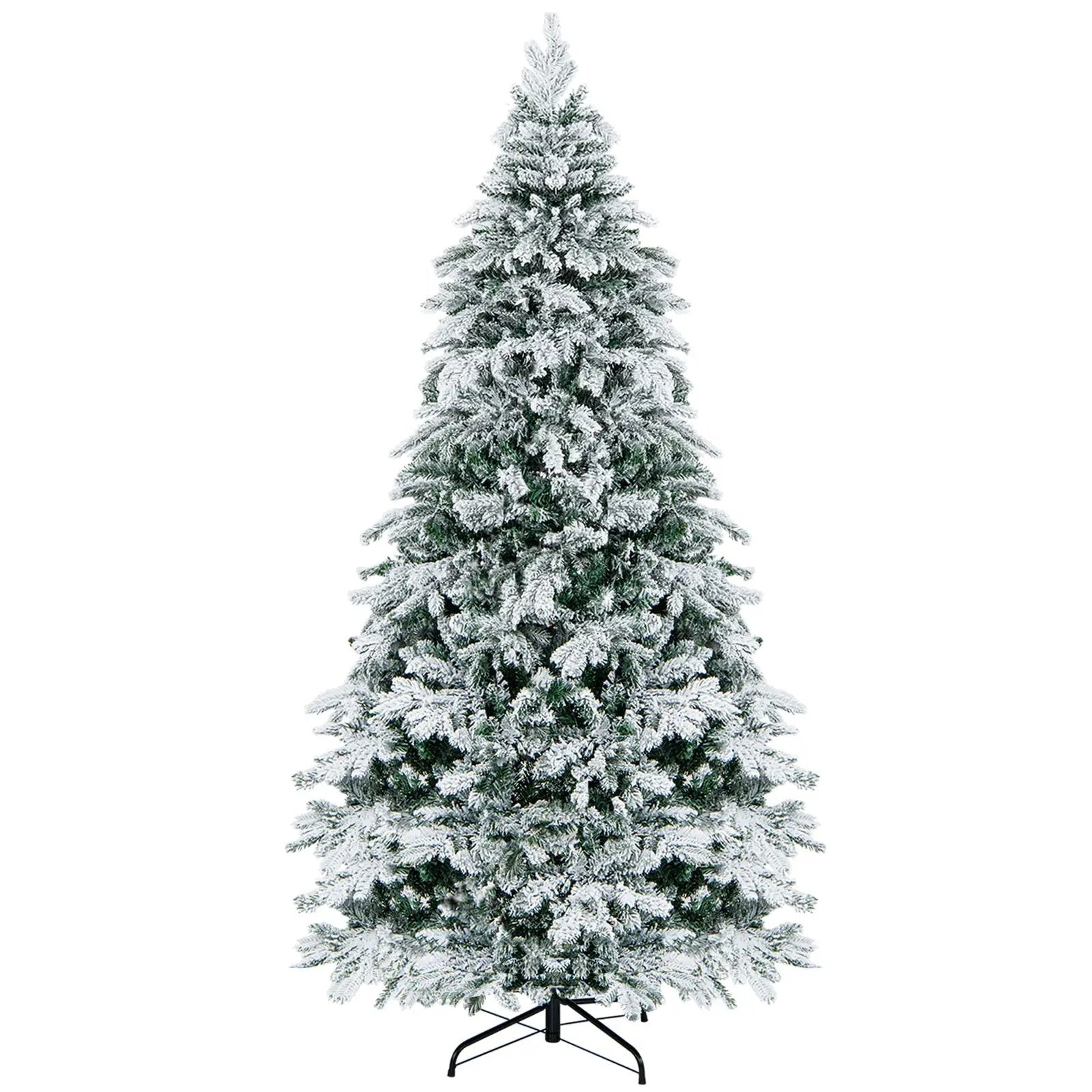 4.5/6/7 Feet Flocked Christmas Tree with Warm White LED Lights by DirectDeals