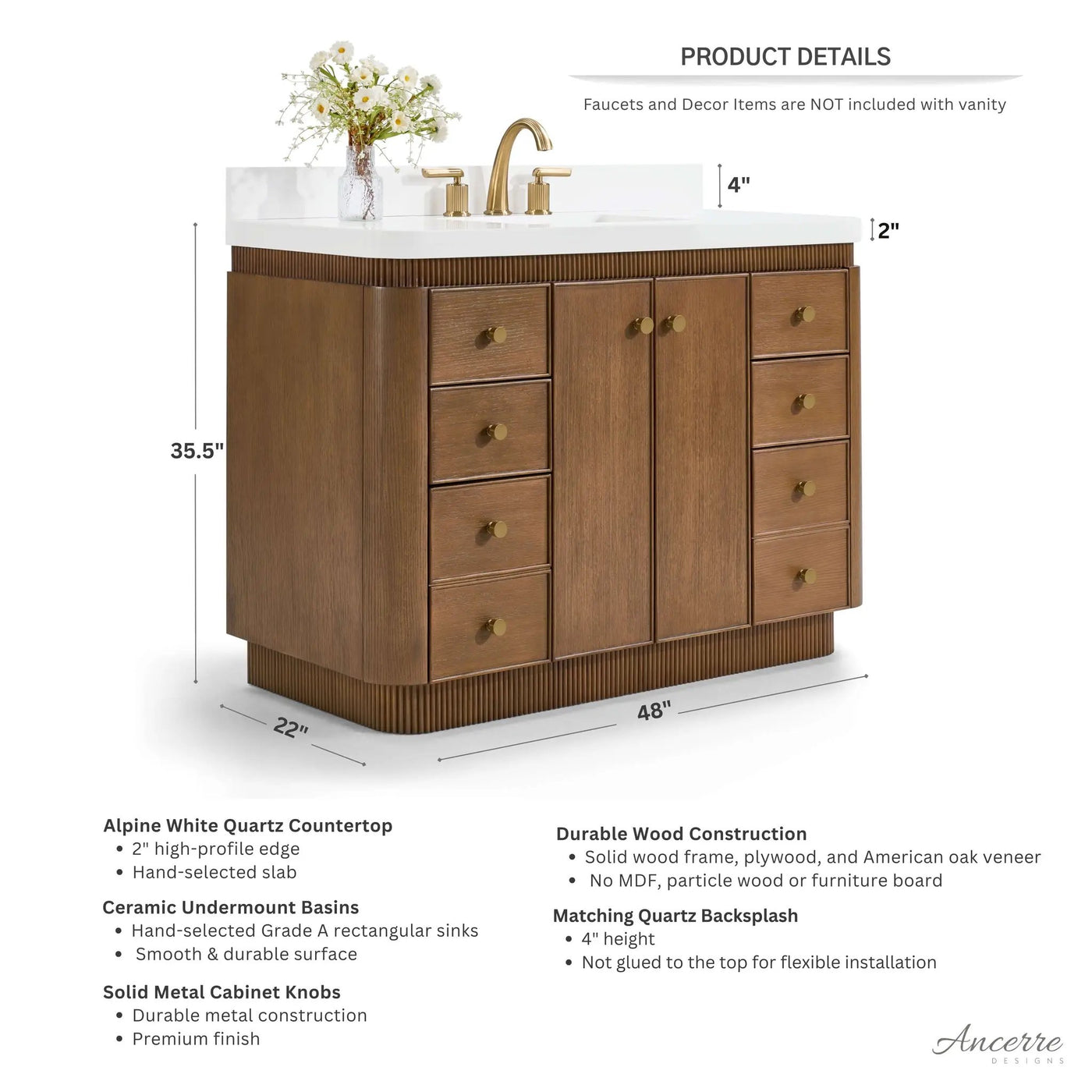 Aston 48" Bath Vanity Set by Ancerre Designs