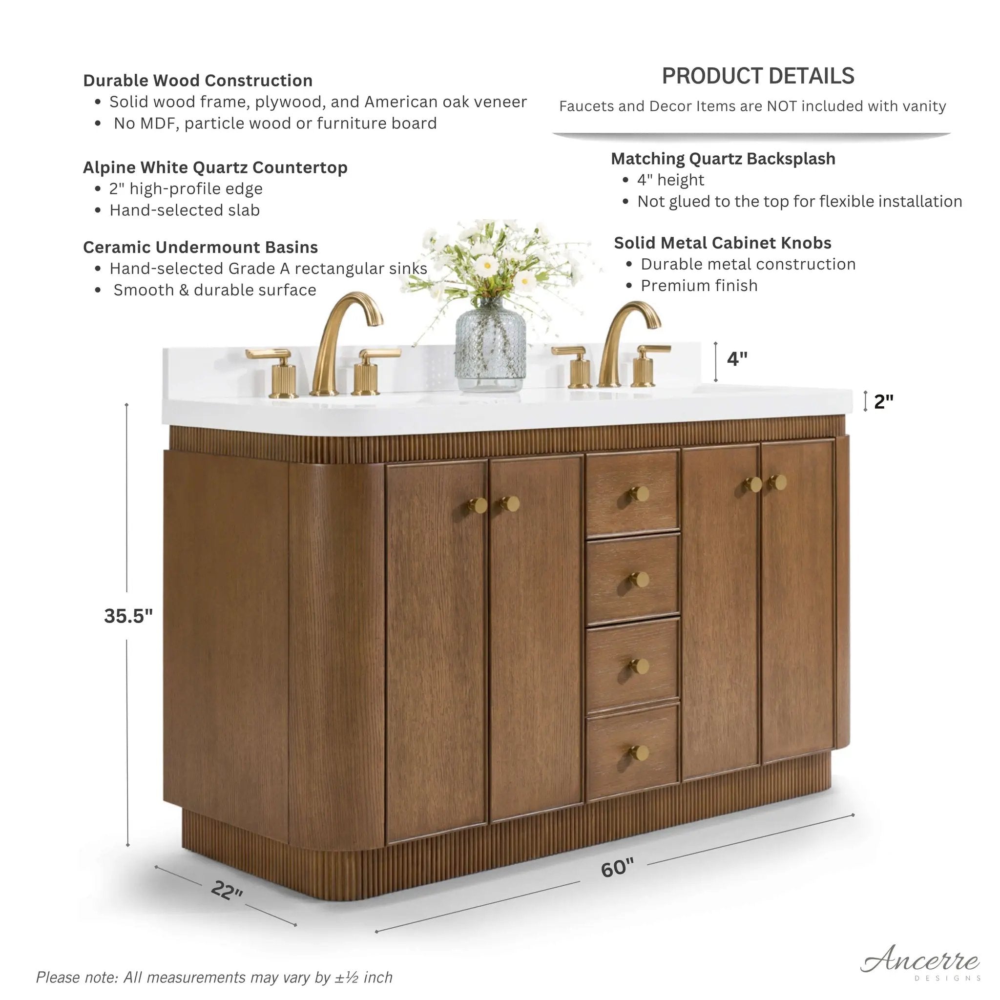 Aston 60" Bath Vanity Set by Ancerre Designs