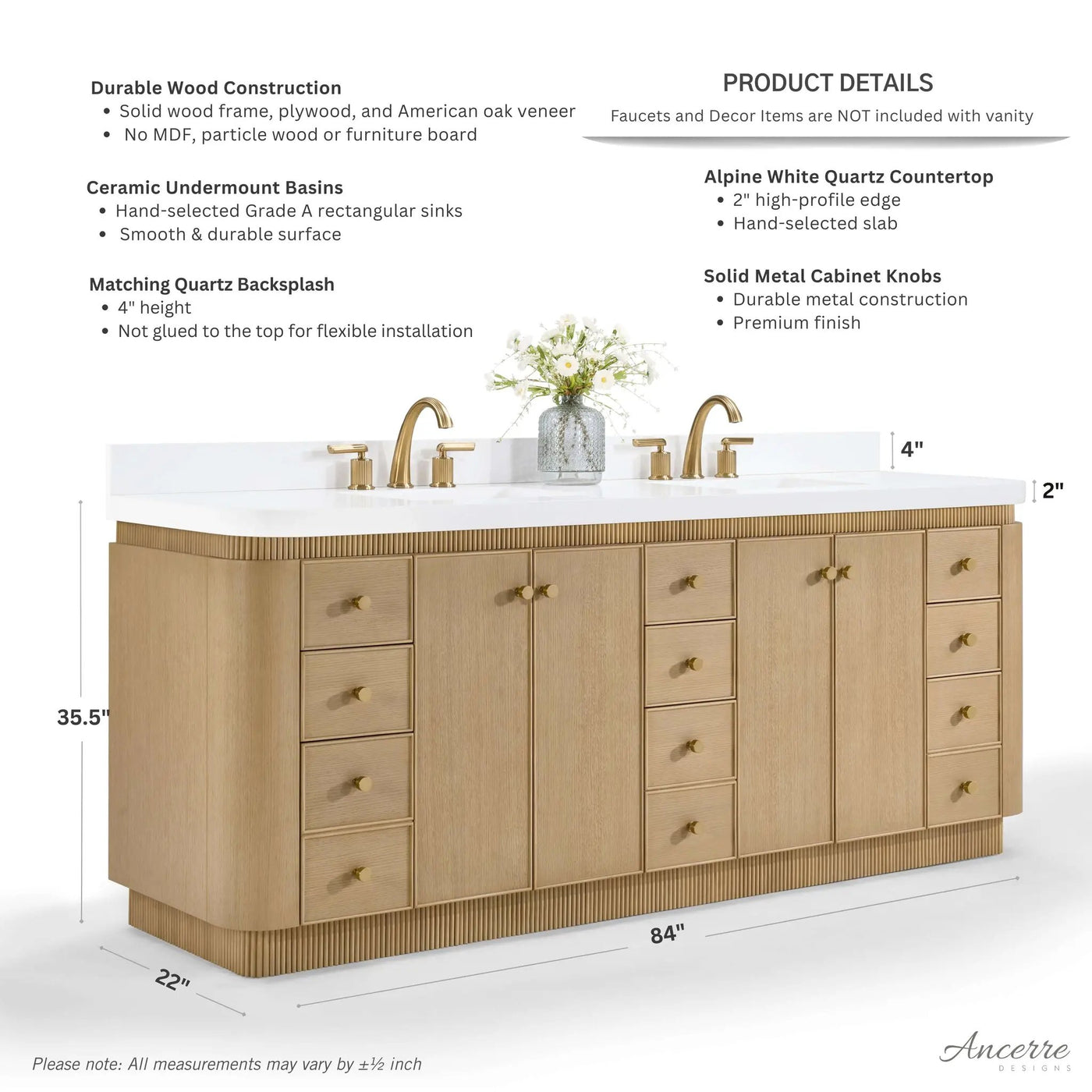 Aston 84" Bath Vanity Set by Ancerre Designs