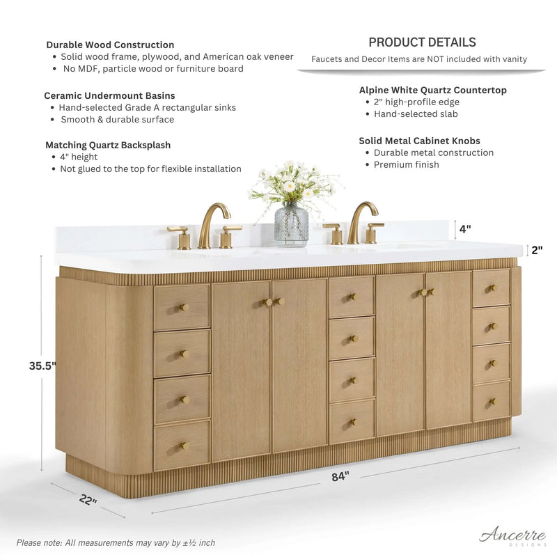 Aston 84" Bath Vanity Set by Ancerre Designs
