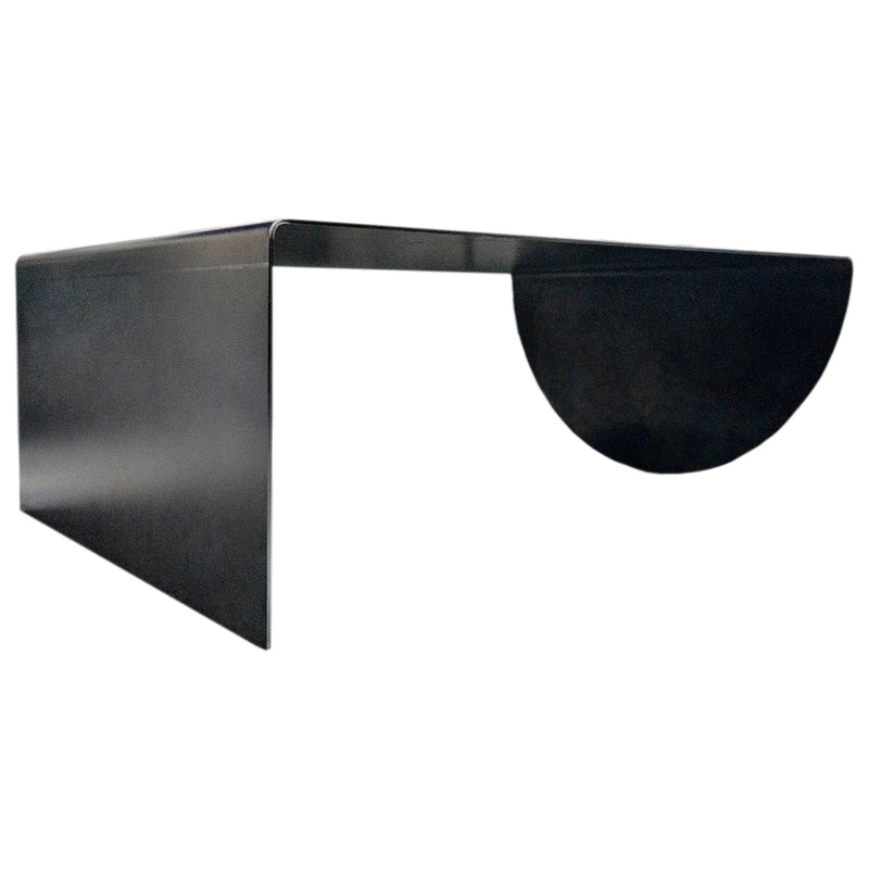 Asymmetrical Metal Coffee Table Heavy Duty Raw Steel (D)24" (W)36" (H)12" profile view