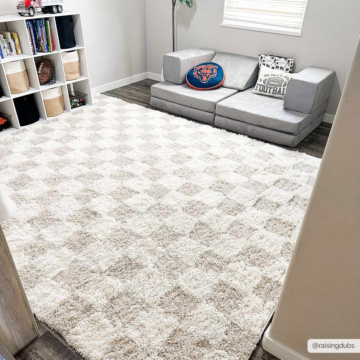 Atira Light Brown Checkered Area Rug, photo 8 of 22