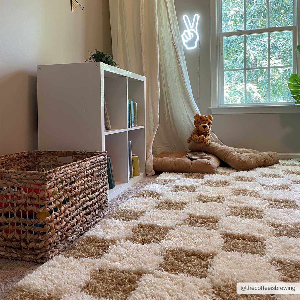 Atira Mustard Checkered Area Rug by Hauteloom
