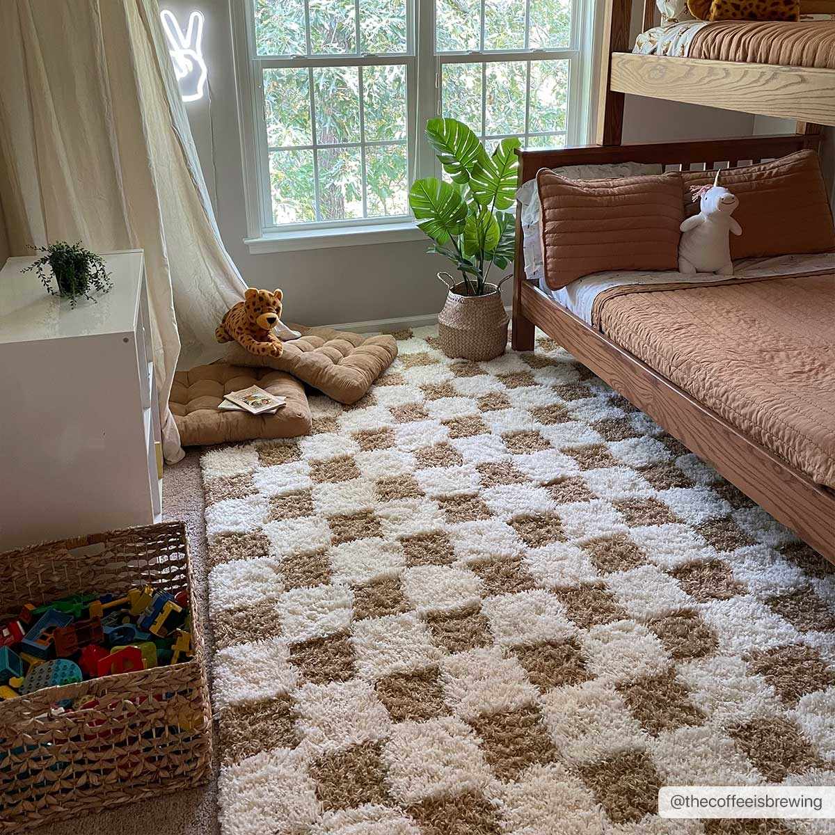 Atira Mustard Checkered Area Rug by Hauteloom
