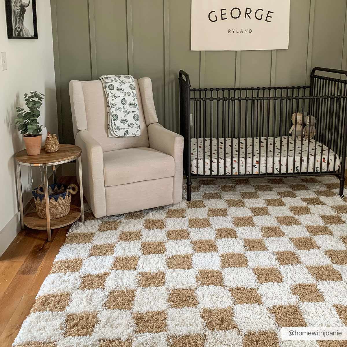 Atira Mustard Checkered Area Rug by Hauteloom