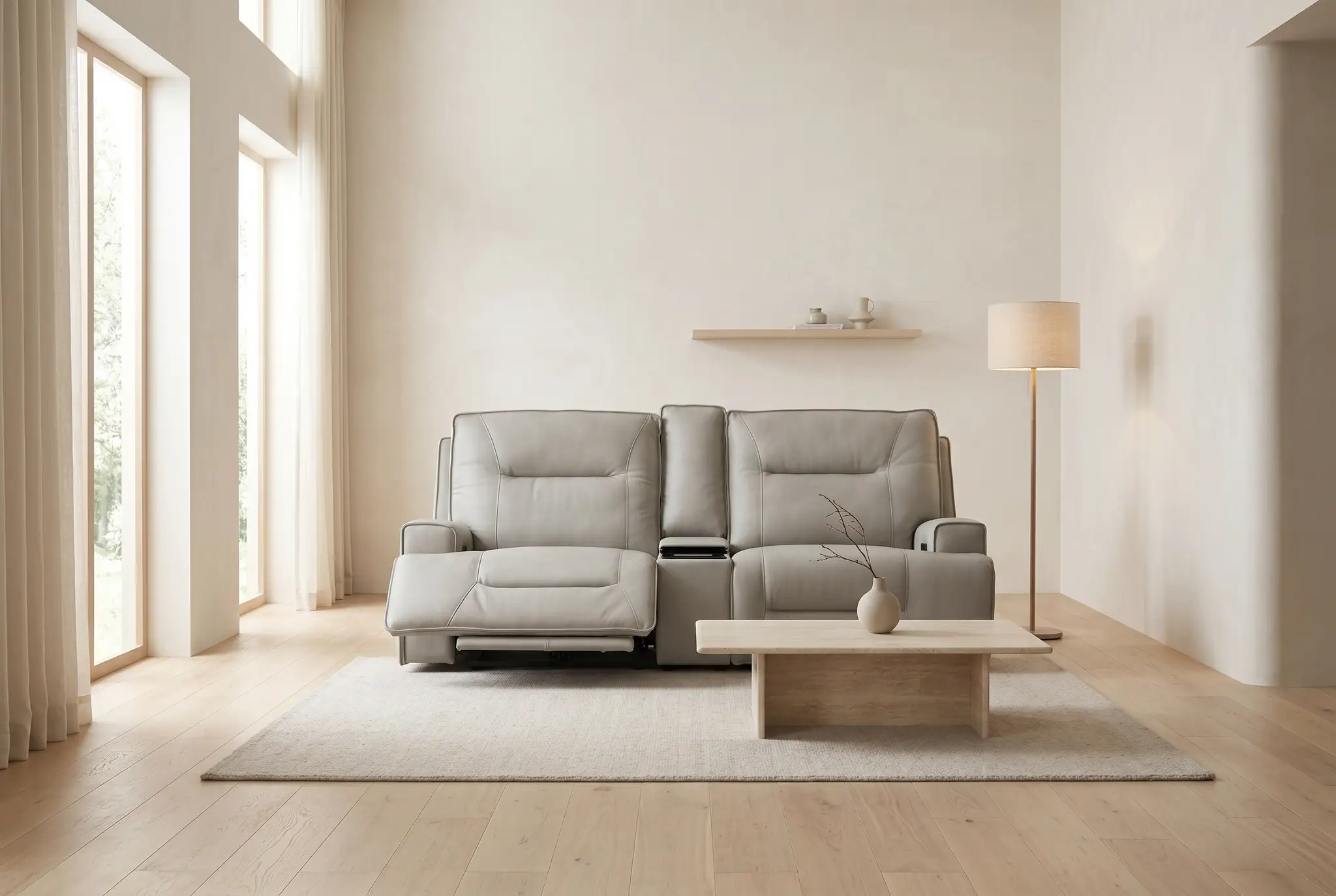 Atlas Fog 2-Piece Power Reclining Sofa Set by Ornate Furniture