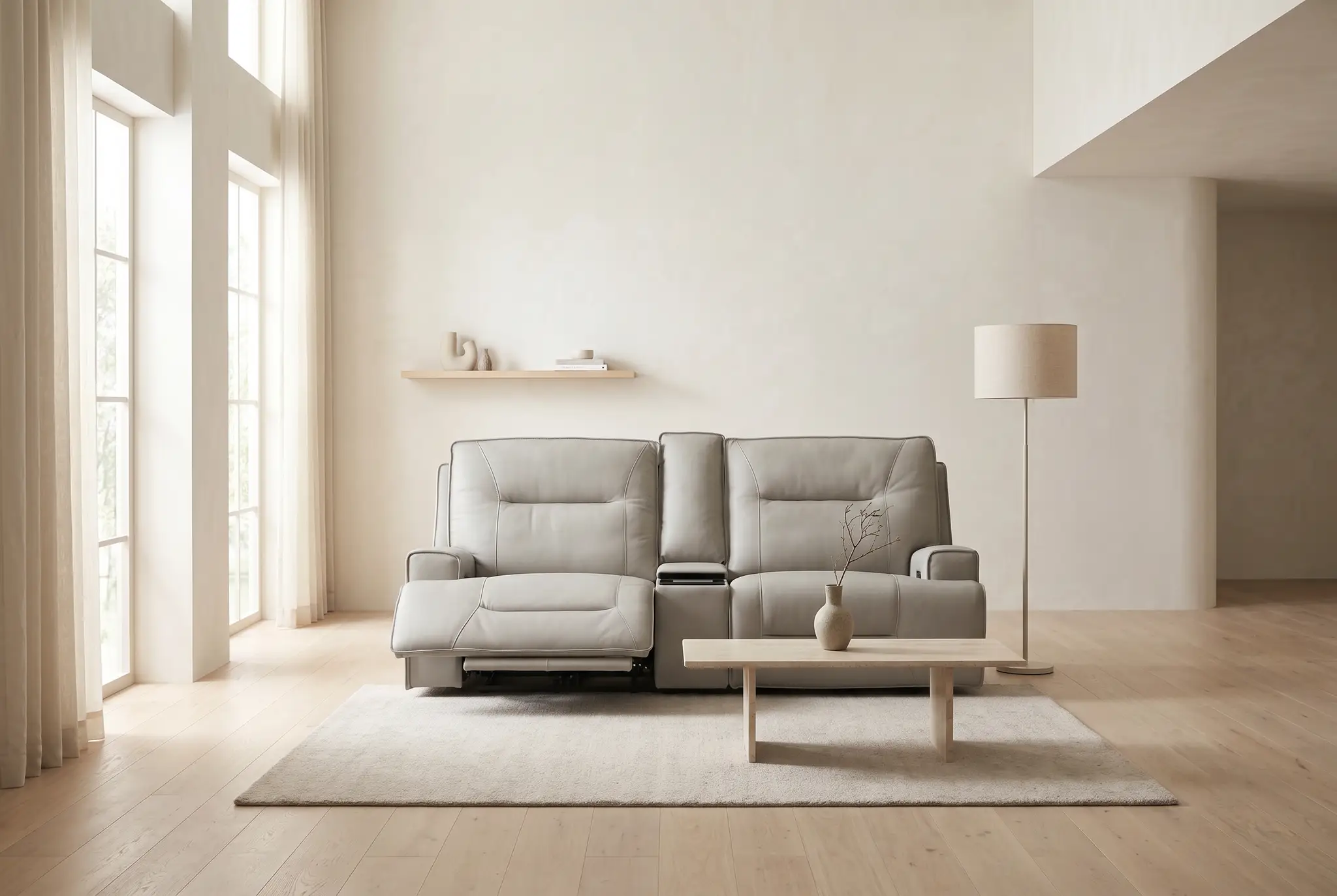Atlas Fog Zero Gravity Power Reclining Sofa w/ Fridge by Ornate Furniture