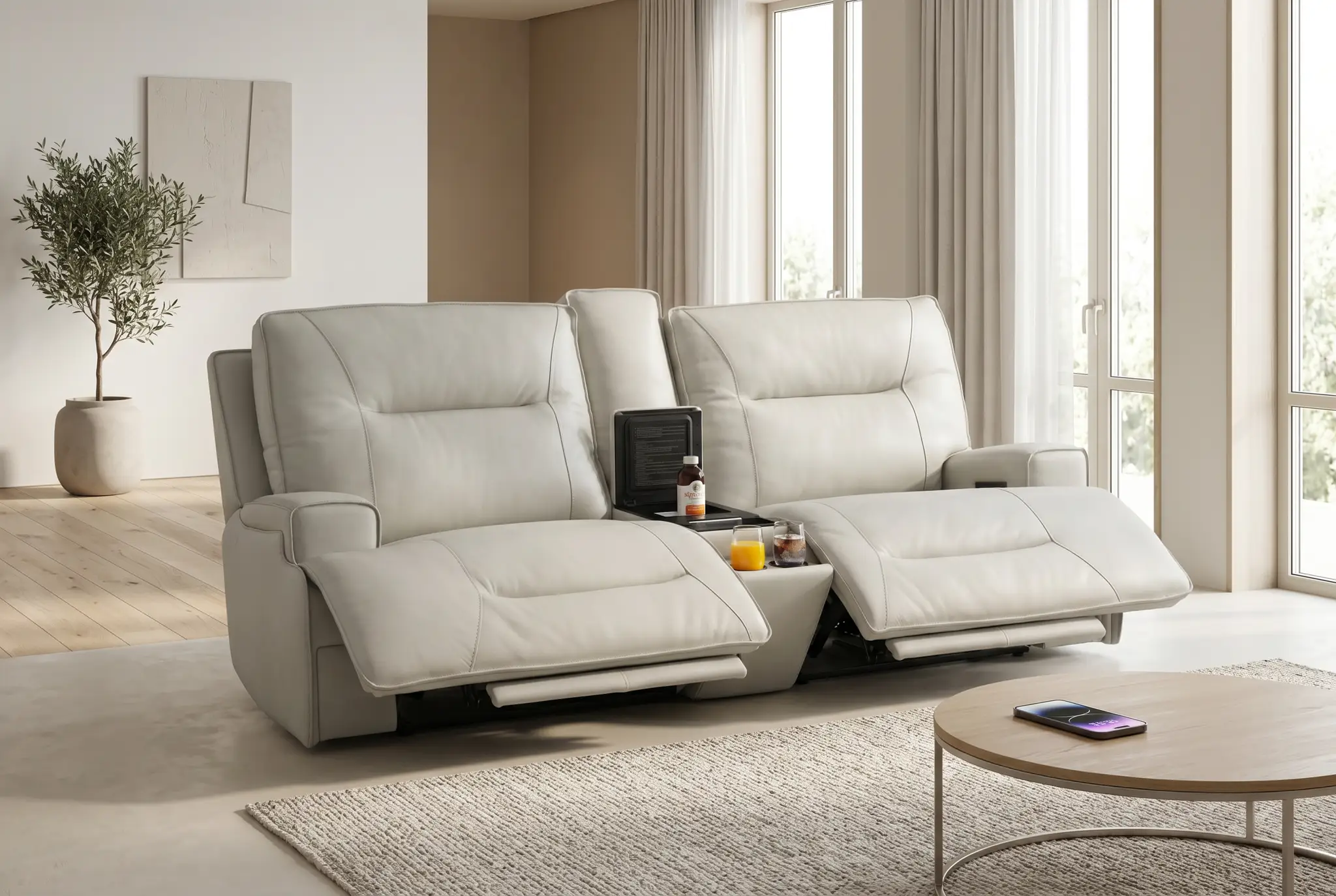 Atlas Fog 3-Piece Power Reclining Living Room Set by Ornate Furniture