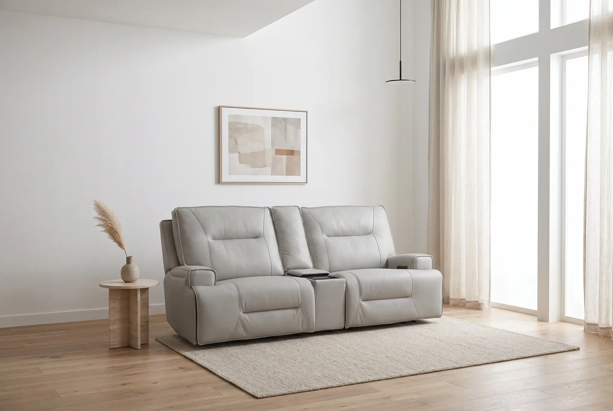Atlas Fog Zero Gravity Power Reclining Sofa w/ Fridge by Ornate Furniture