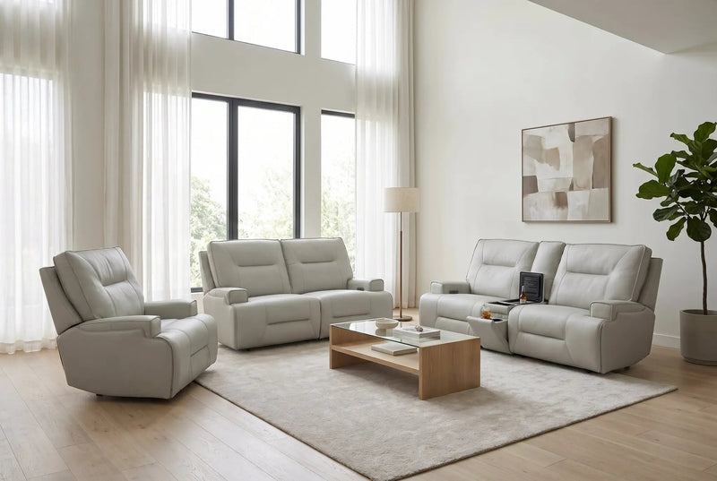 Atlas Fog 3-Piece Power Reclining Living Room Set by Ornate Furniture