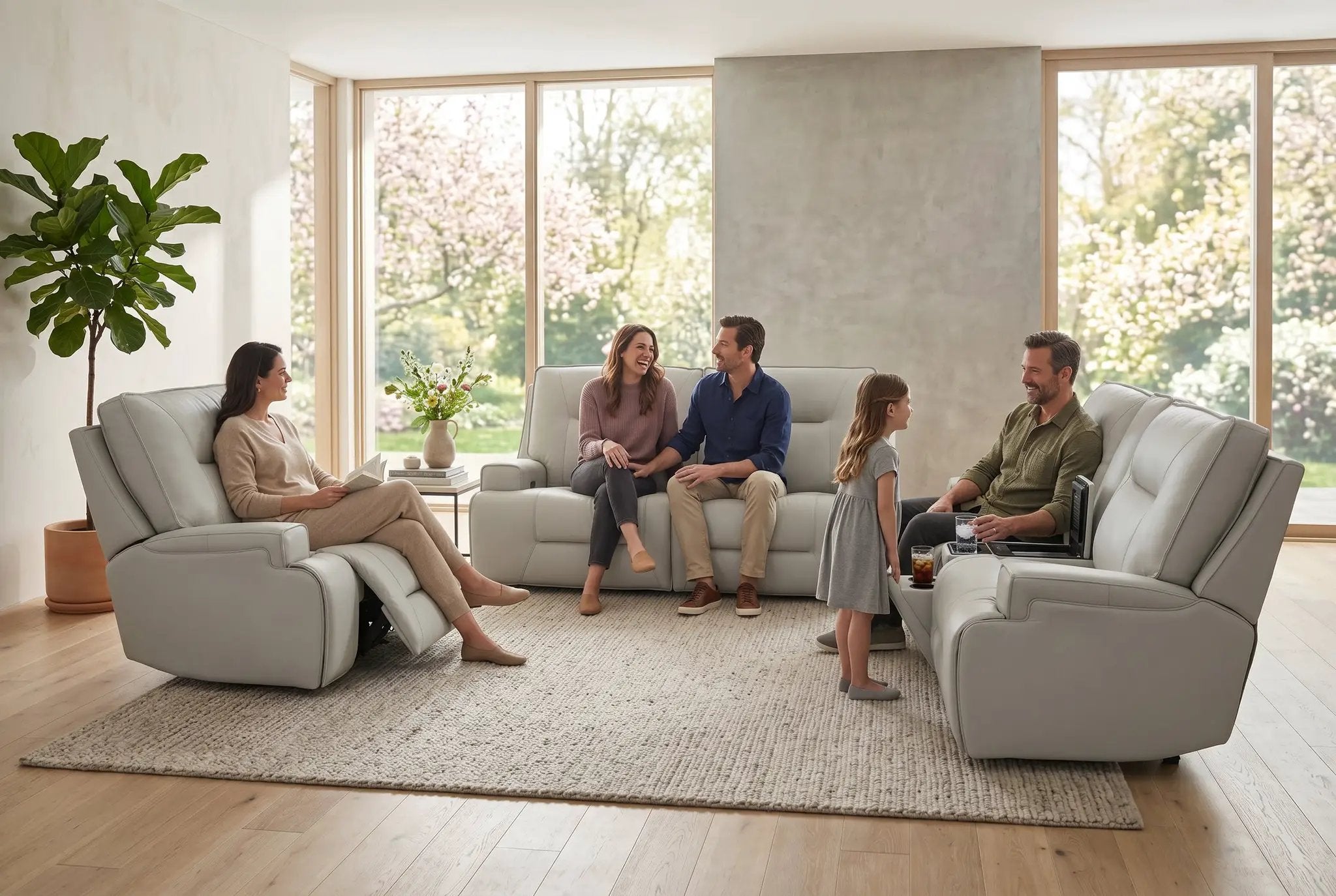 Atlas Fog Zero Gravity Power Reclining Sofa w/ Fridge by Ornate Furniture