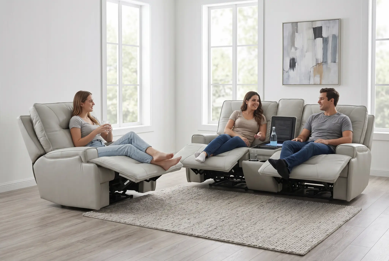 Atlas Fog Zero Gravity Power Reclining Sofa w/ Fridge by Ornate Furniture