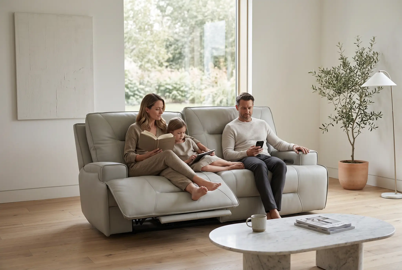 Atlas Fog 3-Piece Power Reclining Living Room Set by Ornate Furniture