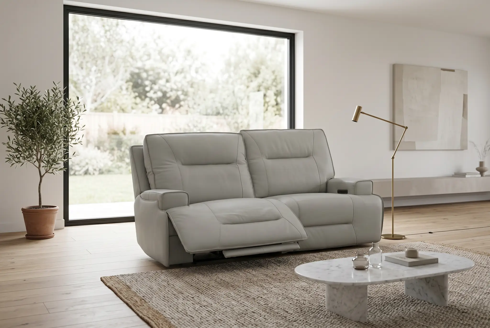 Atlas Fog 2-Piece Power Reclining Sofa Set by Ornate Furniture