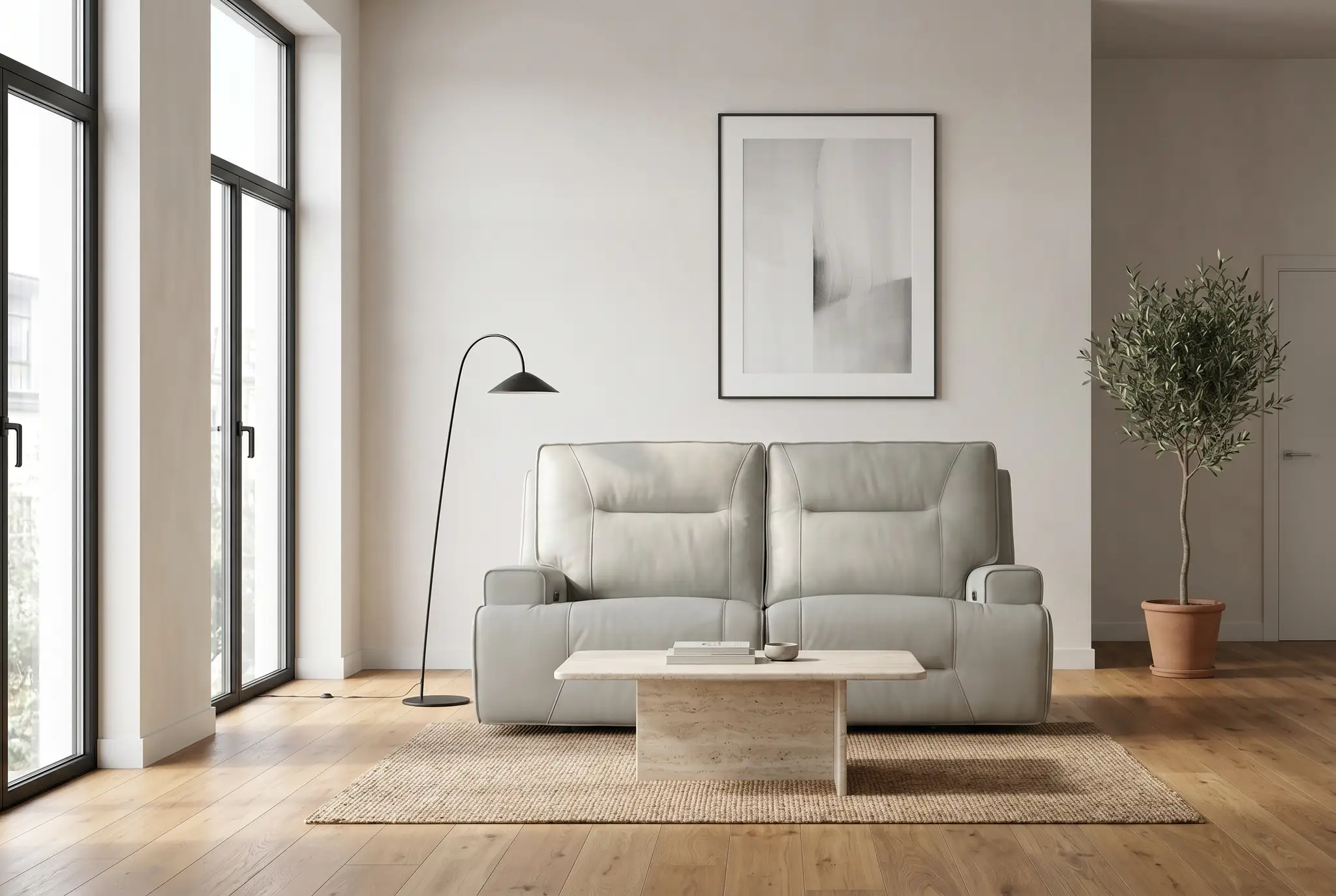 Atlas Fog 2-Piece Power Reclining Sofa Set by Ornate Furniture
