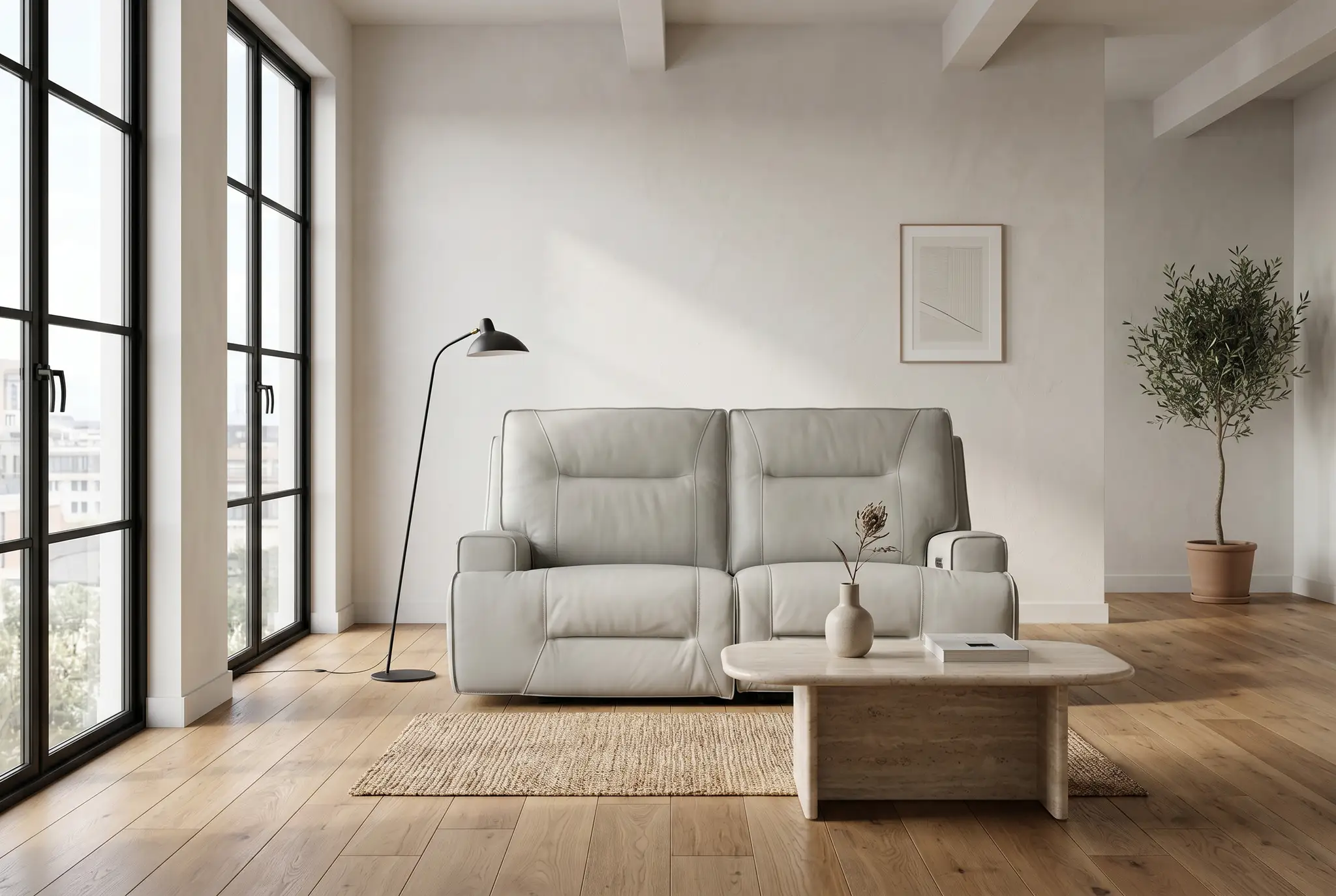 Atlas Fog 2-Piece Power Reclining Sofa Set by Ornate Furniture